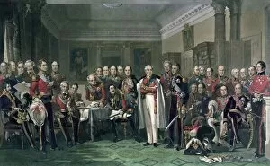 Napoleonic Wars Gallery: Peninsular Heroes at the United Services Club (colour litho)