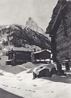 Pennine Alps: The Matternhorn in Winter (b/w photo) Pennine Alps: The Matternhorn in Winter (b/w photo)