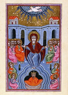 The Pentecost, c.1661 / 1687 (manuscript on thick heavy yellow paper)