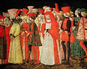 People of the Court of the Sforza Family (oil on panel) (detail)