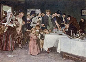 The people of Prussia donating their possessions to help fund a new war against Napoleon, 1813 (colour litho) The people of Prussia donating their possessions to help fund a new war against Napoleon, 1813 (colour litho)