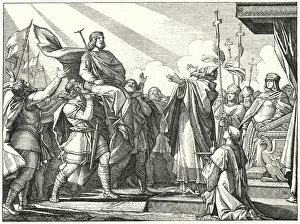 Pepin the Short proclaimed King of the Franks, 751 (engraving) Pepin the Short proclaimed King of the Franks, 751 (engraving)