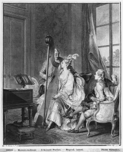 The perfect chord, engraved by Isidore Stanislas Helman (1749-1809) 1777 (engraving) The perfect chord, engraved by Isidore Stanislas Helman (1749-1809) 1777 (engraving)