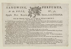 Occupations Gallery: Perfumers, Sangwine, trade card (engraving)