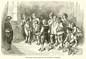 Pergolesi surrounded by his youthful admirers (engraving)