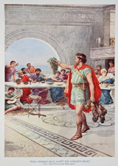 Then Perseus held aloft the Gorgon's head (colour litho) Then Perseus held aloft the Gorgon's head (colour litho)