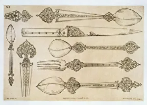 Persian design for everyday silver cutlery, from Art and Industry Persian design for everyday silver cutlery, from Art and Industry