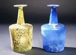 Persian free blown glass bottles, 11th century (glass) Persian free blown glass bottles, 11th century (glass)