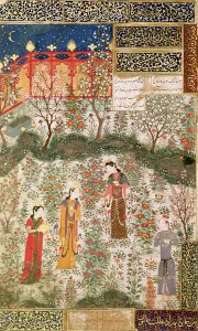 The Persian Prince Humay Meeting the Chinese Princess Humayun in a Garden, c.1450 The Persian Prince Humay Meeting the Chinese Princess Humayun in a Garden, c.1450