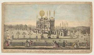 Pyrotechnics Gallery: A Perspective View of the Building for the Fireworks in the Green Park, London