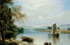 Oil Paints Collection: Perth from Boatland, 1826 (oil on canvas)