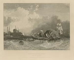 Peter boats fishermen dredging off Millwall (engraving)