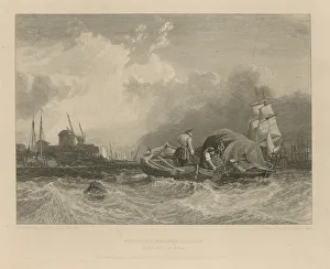 Peter boats fishermen dredging off Millwall (engraving) Peter boats fishermen dredging off Millwall (engraving)