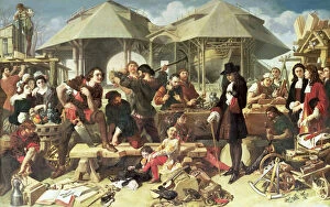 Labourer Gallery: Peter I, the Great (1672-1725) at Deptford Dockyard, 1857 (oil on canvas)