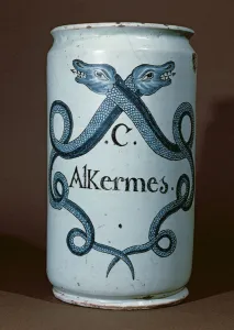 Pharmaceutical jar for alkernes, from Rouen, c.1770 (ceramic) Pharmaceutical jar for alkernes, from Rouen, c.1770 (ceramic)