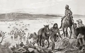Phrygians crossing the Bosphorus from Europe into Asia, from Hutchinson' Phrygians crossing the Bosphorus from Europe into Asia, from Hutchinson'
