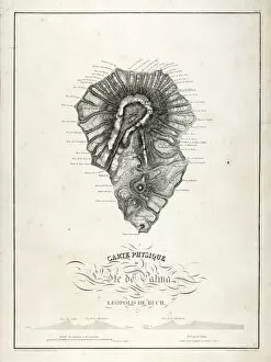 Volcanic Rock Gallery: Physical Map of La Palma, 1814 (engraving)