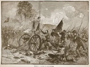 Pickett's Charge at Gettysburg, from a book pub. 1896 (engraving) Pickett's Charge at Gettysburg, from a book pub. 1896 (engraving)