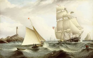 Picking up the Pilot-Isle of Shoals, New Hampshire, (oil on canvas) Picking up the Pilot-Isle of Shoals, New Hampshire, (oil on canvas)