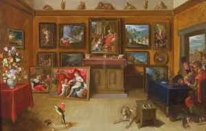 Picture Gallery with a Man of Science Making Measurements on a Globe, 1612 (oil on panel) Picture Gallery with a Man of Science Making Measurements on a Globe, 1612 (oil on panel)