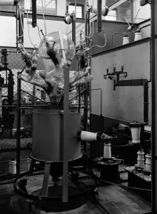 Picture of a high-voltage mercury glass rectifier for radio broadcasting at Picture of a high-voltage mercury glass rectifier for radio broadcasting at