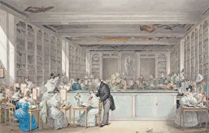 Pierre-Joseph Redoute's School of Botanical Drawing in the Salle Buffon in the Jardin Pierre-Joseph Redoute's School of Botanical Drawing in the Salle Buffon in the Jardin