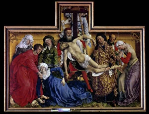 Trecento Collection: Pieta. The Deposition or Descent from the Cross, 1435 (oil on panel)