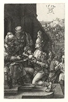 Pilate washes his hands, 1512 (Burin engraving on copper) Pilate washes his hands, 1512 (Burin engraving on copper)