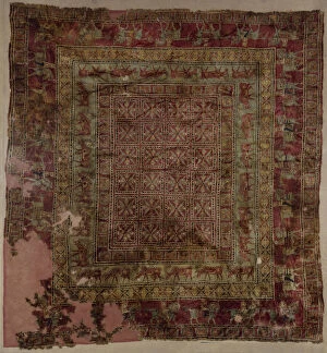 Red Knot Gallery: Pile carpet, Pazyryk Culture, early Iron Age, 5th - 4th century BC (wool)