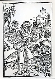 The pilgrim with his dog in front of a castle, frontispiece illustration of the second