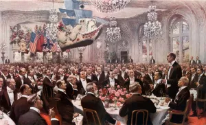 The Pilgrim's Banquet at the Savoy (colour litho) The Pilgrim's Banquet at the Savoy (colour litho)