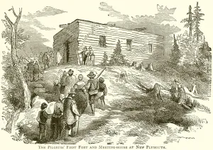 The Pilgrims First Fort and Meeting-House at New Plymouth (engraving) The Pilgrims First Fort and Meeting-House at New Plymouth (engraving)