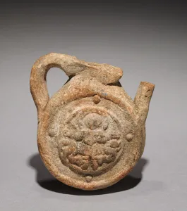 Pilgrim's Flask with Saint Menas, 500-700 (terracotta) Pilgrim's Flask with Saint Menas, 500-700 (terracotta)