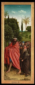 Flemish Art Gallery: The Pilgrims guided by St. Christopher, from the right hand side of the Ghent Altarpiece