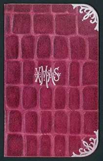 Pink Xmas Wallet, Christmas Card (chromolitho)