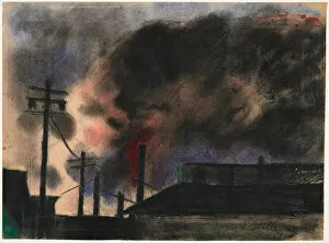 Joseph Stella Gallery: Pittsburgh Factory Scene, 1915-20 (pastel & charcoal)