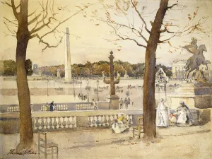 Place de la Concorde, (watercolour and pencil on paper) Place de la Concorde, (watercolour and pencil on paper)