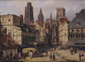Place de la Haute-Vieille-Tour, Rouen, 1824 (oil on cardboard) Place de la Haute-Vieille-Tour, Rouen, 1824 (oil on cardboard)