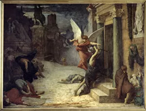 The plague in Rome Allegorical representation of the flower breaking through the doors