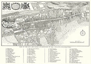 Abbey Close Gallery: Plan of the City and Castle of Edinburgh in 1742 (engraving)