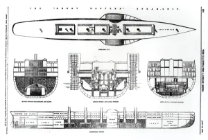 Plan and cross sections of the Great Eastern steamship Plan and cross sections of the Great Eastern steamship
