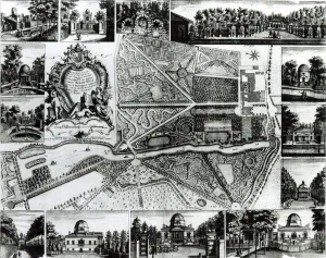 Plan of the Garden and View of the Houses at Chiswick on the Thames (engraving Plan of the Garden and View of the Houses at Chiswick on the Thames (engraving