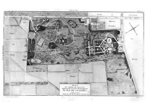 Plan of Parc Monceau in Paris belonging to the Duke of Chartres (1747-93) 1785 (engraving Plan of Parc Monceau in Paris belonging to the Duke of Chartres (1747-93) 1785 (engraving