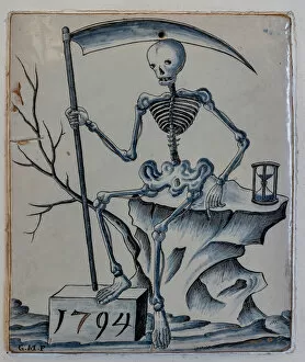 Morte Gallery: Plaque with allegory of death, 1794 (majolica)