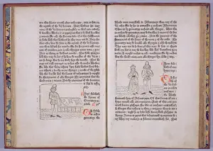 Plate C5v-C6r, from Hier begynneth the book callid the myrrour of the worlde' Plate C5v-C6r, from Hier begynneth the book callid the myrrour of the worlde'