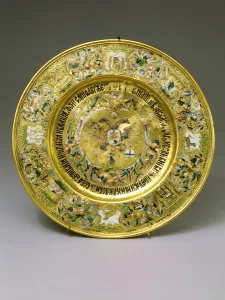 Plate owned by Tsar Alexei Mikhailovich Romanov (1629-1676) c.1675 (gold & enamel) Plate owned by Tsar Alexei Mikhailovich Romanov (1629-1676) c.1675 (gold & enamel)