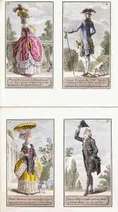 Plates 13-16 from an almanac of contemporary French fashion Plates 13-16 from an almanac of contemporary French fashion