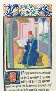 Plato, from Histoire des Philosophes, late 15th century (vellum) Plato, from Histoire des Philosophes, late 15th century (vellum)