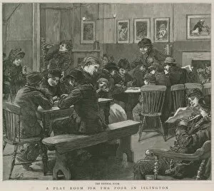 A play room for the poor in Islington: The general room (engraving)
