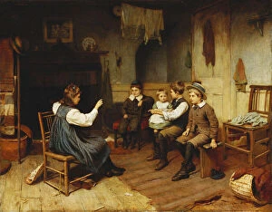 Household Chores Gallery: Playing School, 1893 (oil on canvas)